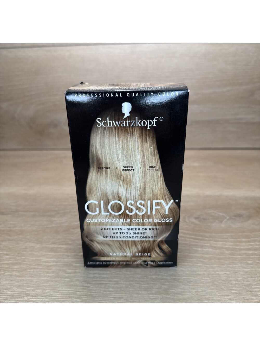 Schwarzkopf Glossify Customizable Color Gloss Hair Dye NATURAL BEIGE NEW